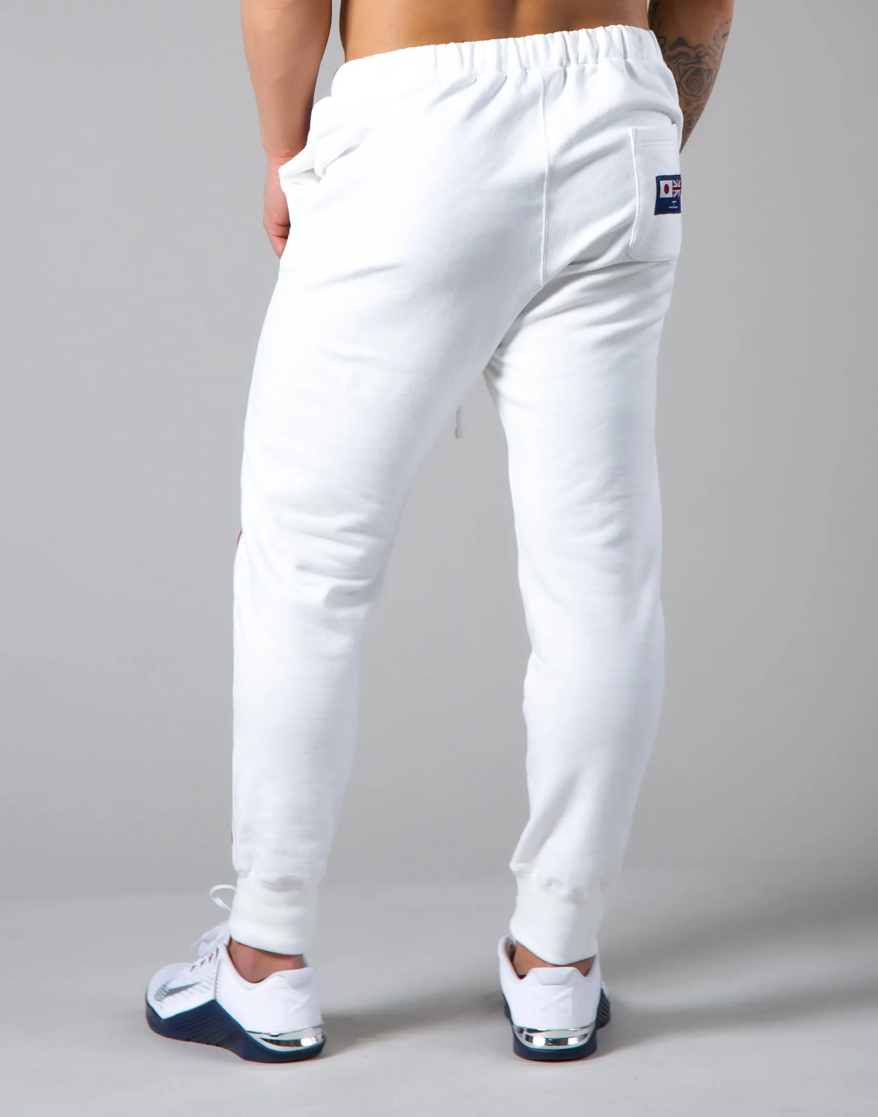 2Way Stretch Side 2 Line Warm Sweat Pants - White