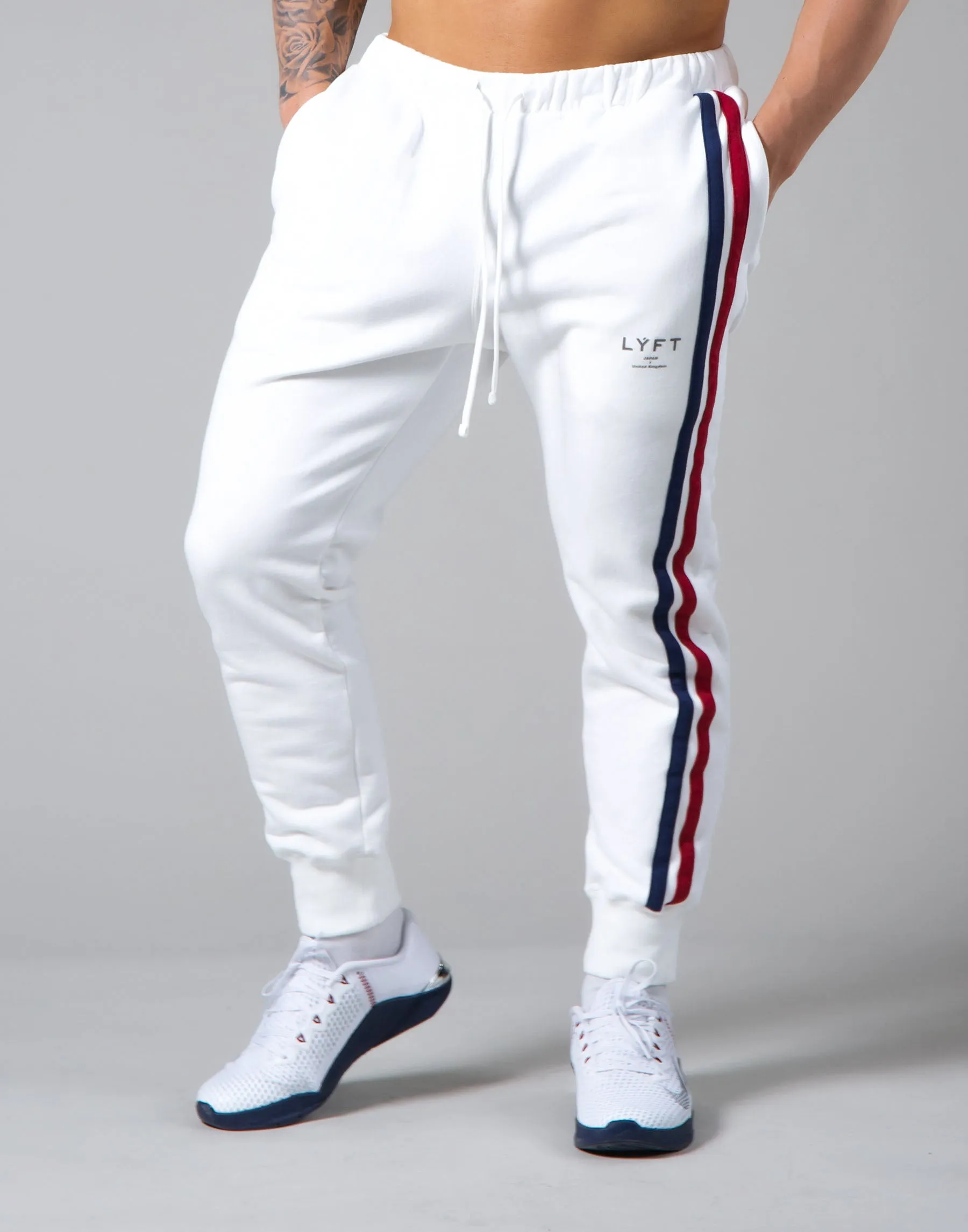 2Way Stretch Side 2 Line Warm Sweat Pants - White