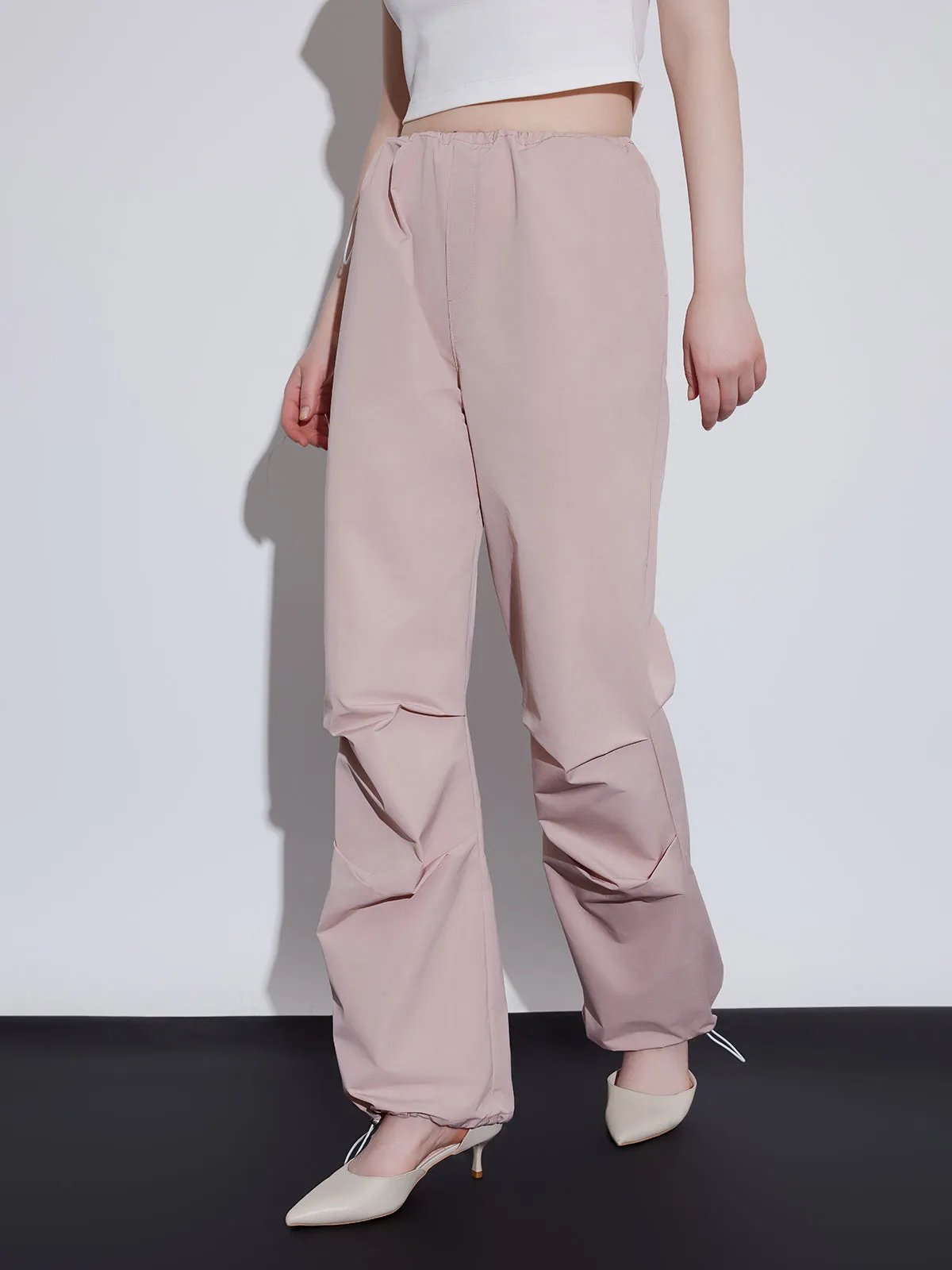 ASOBIO Stylish High-Waisted Utility Parachute Pants