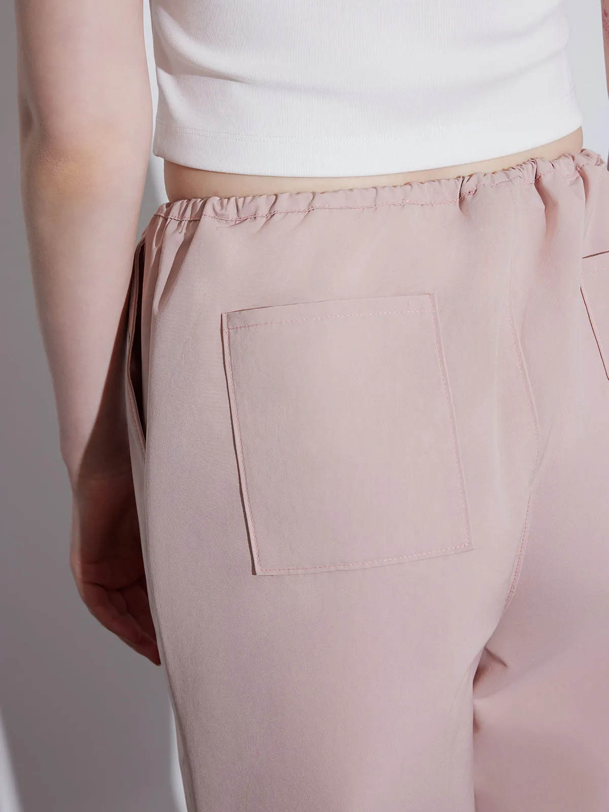 ASOBIO Stylish High-Waisted Utility Parachute Pants