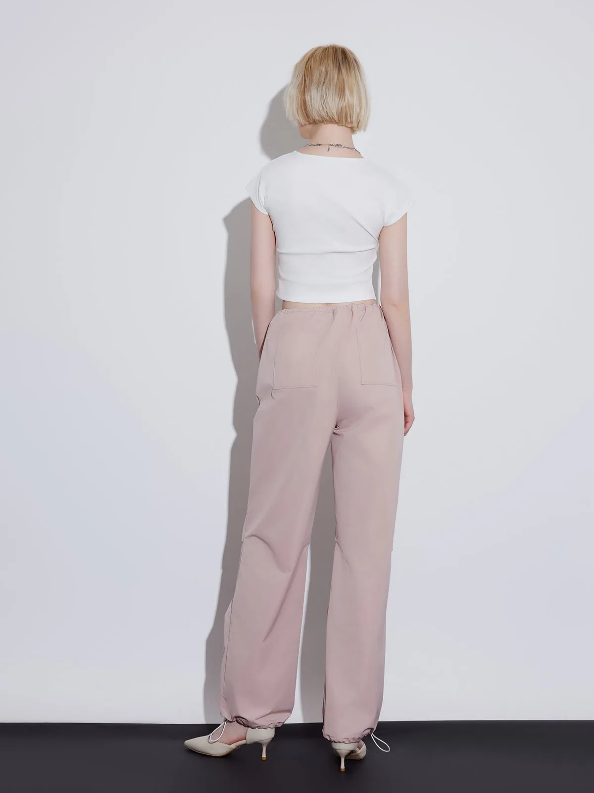 ASOBIO Stylish High-Waisted Utility Parachute Pants