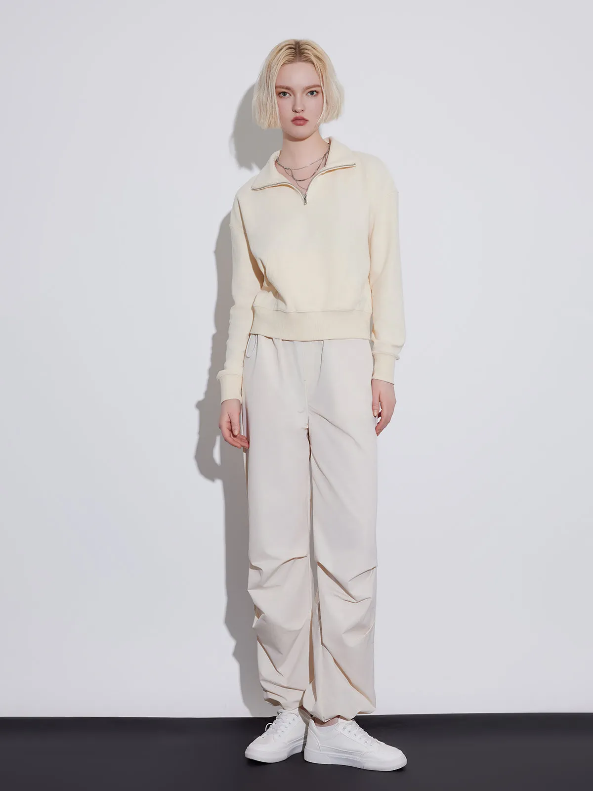 ASOBIO Stylish High-Waisted Utility Parachute Pants