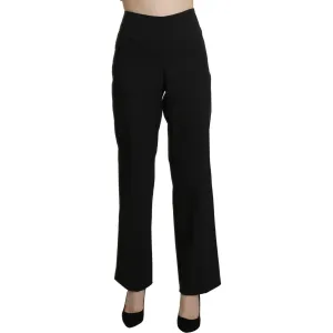 BENCIVENGA Elegant High Waist Straight Black Pants