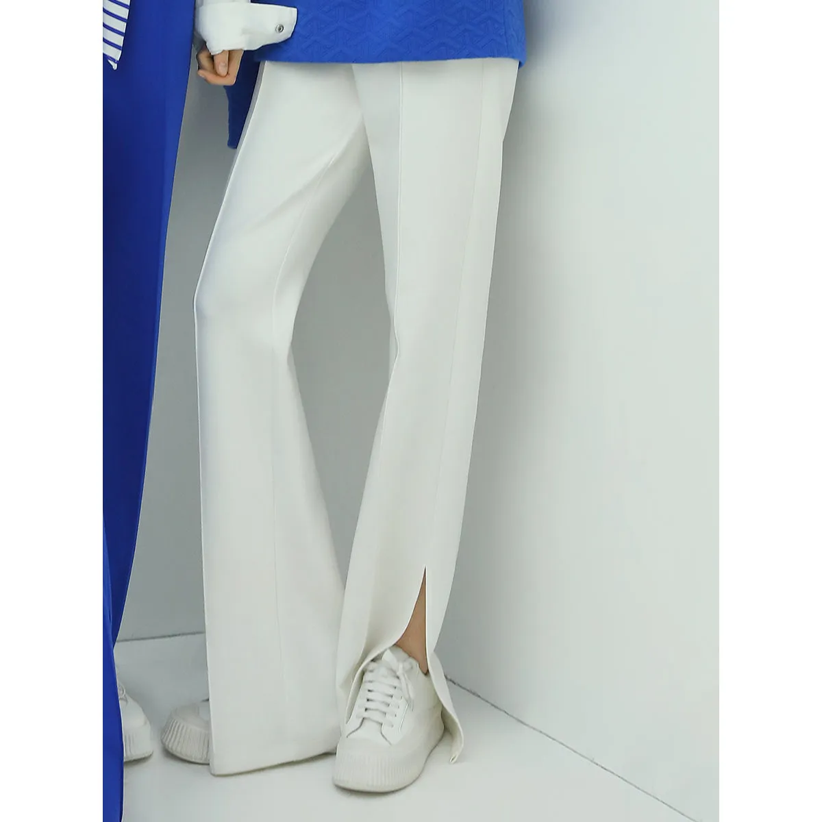 Breathable Casual Flared Pants with Side Slits