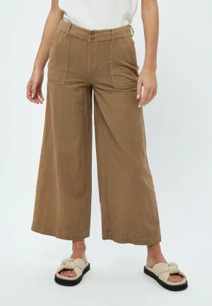 Casta Mid Waist Crop Wide Pants - SEPIA TINT