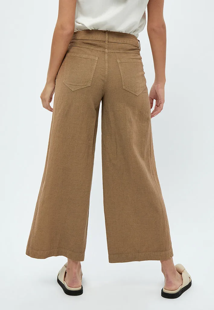 Casta Mid Waist Crop Wide Pants - SEPIA TINT