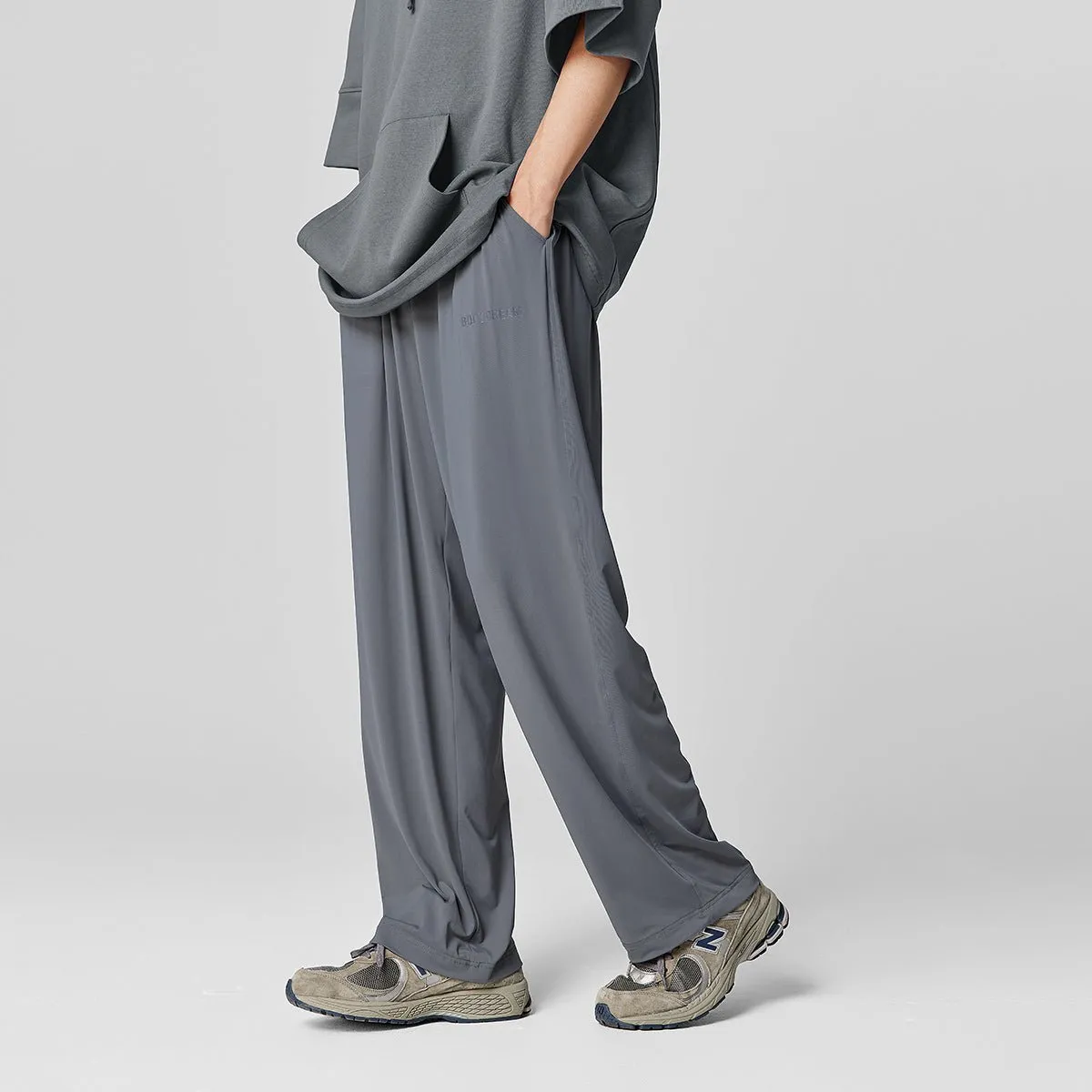 Cooling Summer UPF50  Sun-protective Grey Wide-leg Pants