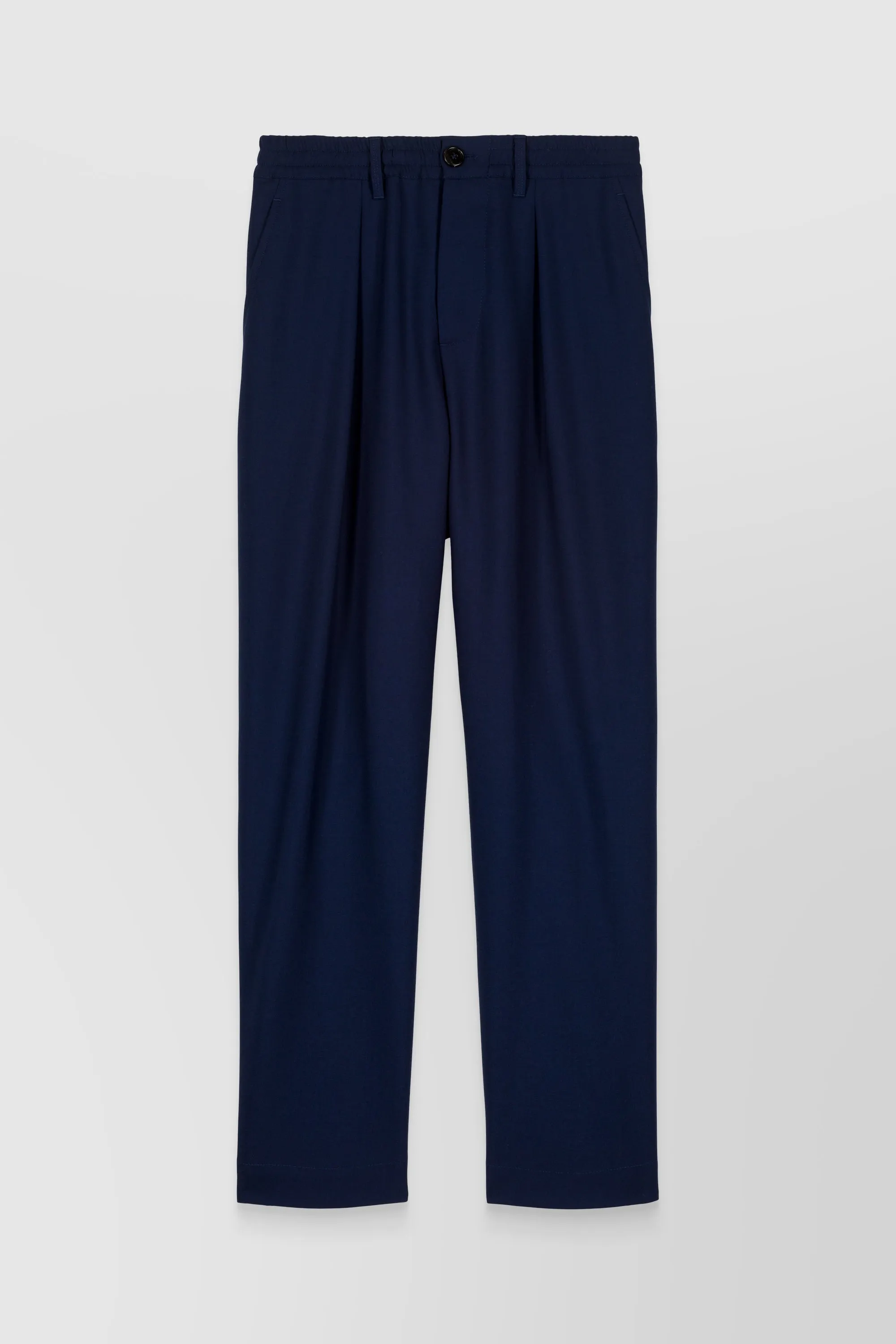 Cropped wool tailoring pant with elasticated waist