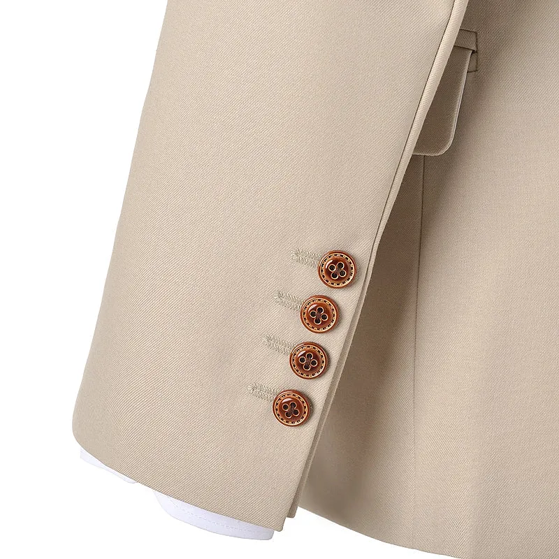 Flat Notch Lapel 3 Pieces Mens Suit (Blazer vest Pants)