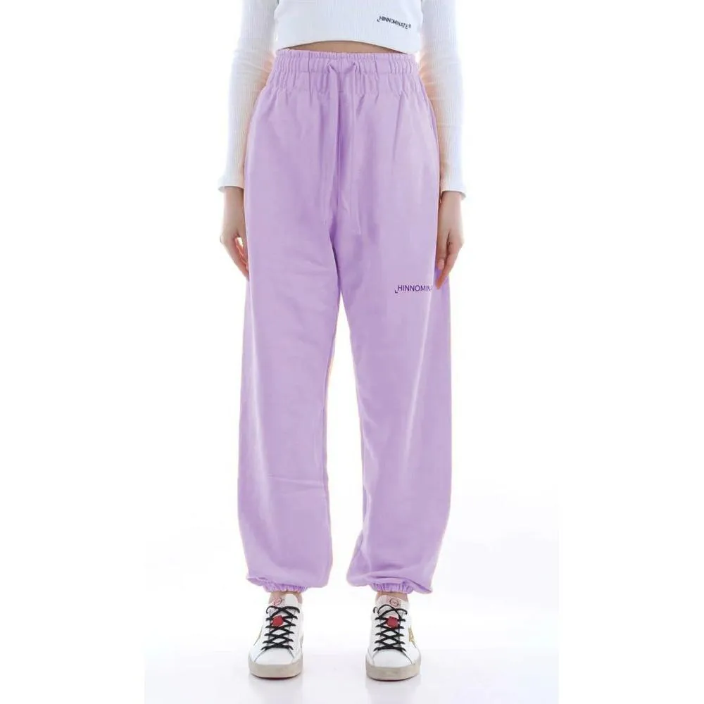 Hinnominate Plush Cotton Sweatpants with Logo Detail