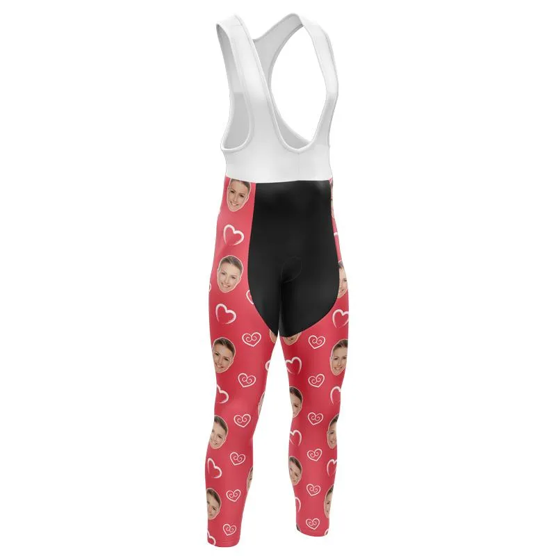 I heart you Custom Face Bib Pants (red)