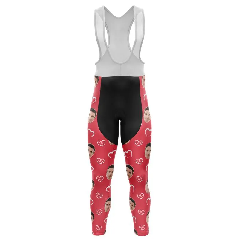 I heart you Custom Face Bib Pants (red)