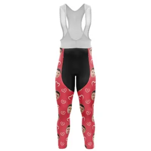 I heart you Custom Face Bib Pants (red)