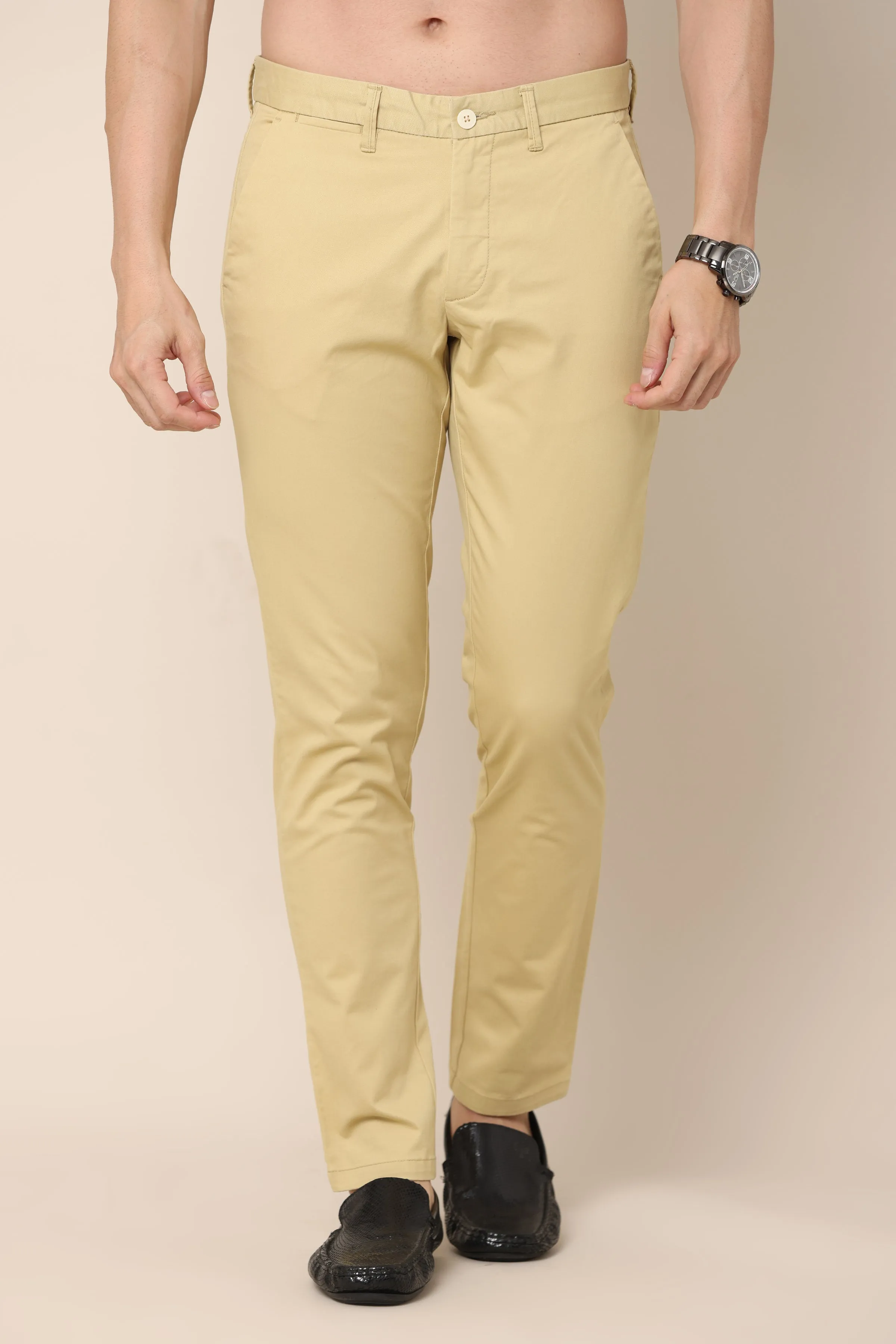 Ivyn Classic Beige Cotton Chinos