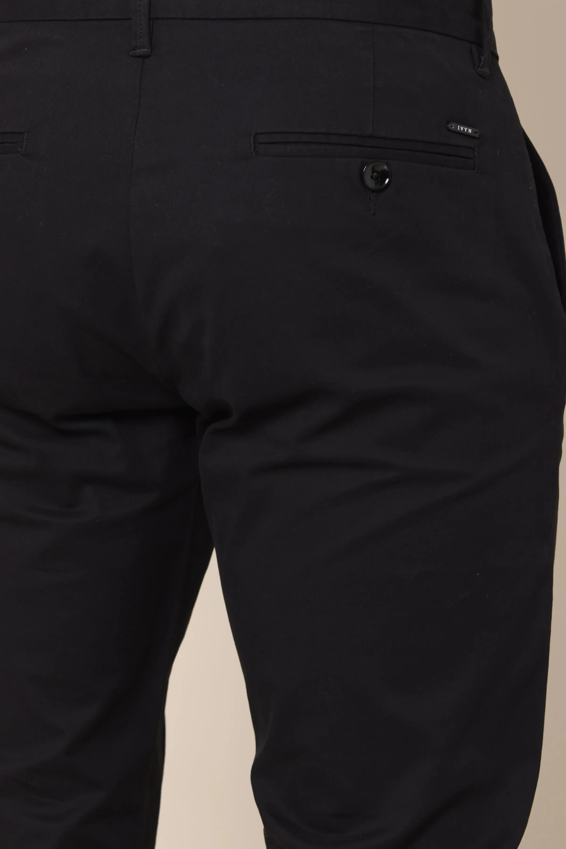 Ivyn Classic Black Cotton Trousers