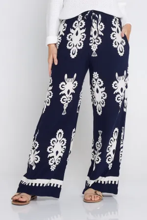 Karishma Pants - Navy/White