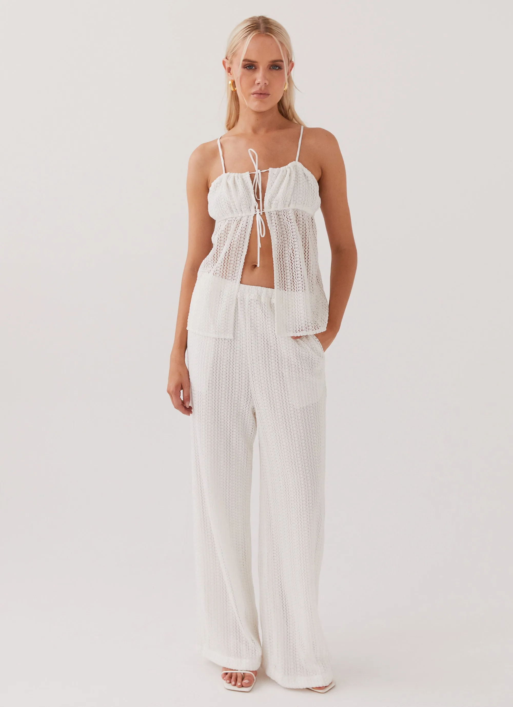 Karley Knit Pants - White