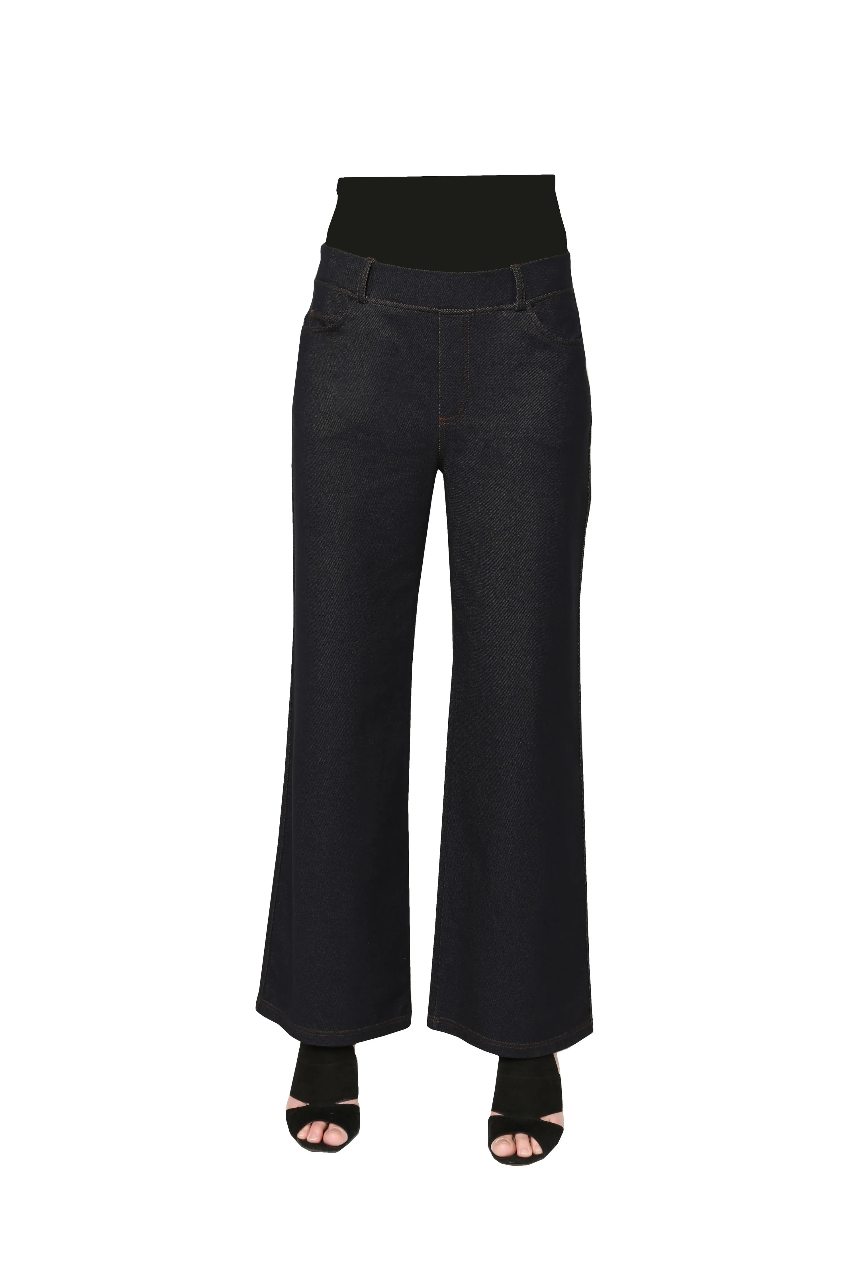 La Cera Stretch Knit Wide Leg Pant