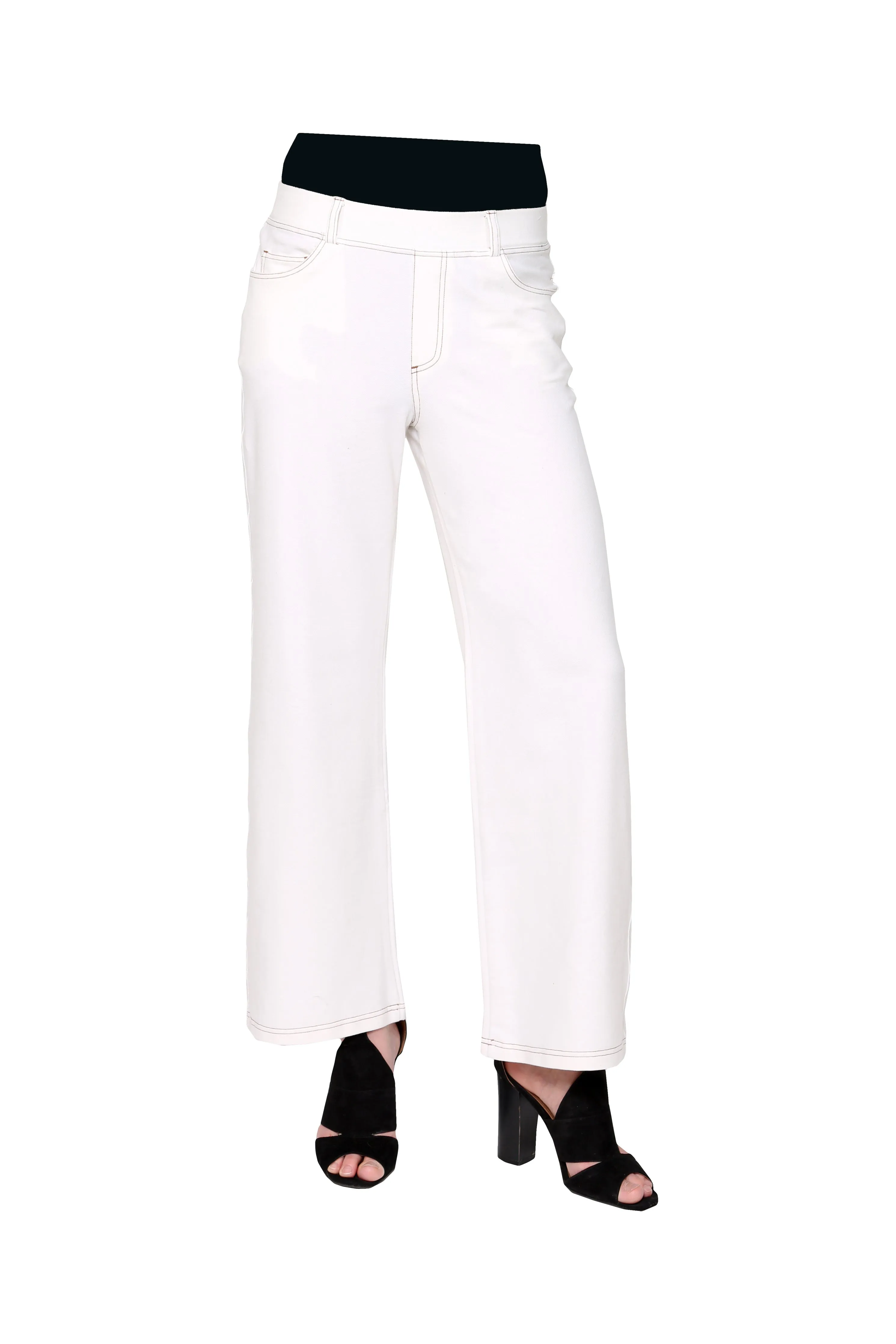 La Cera Stretch Knit Wide Leg Pant