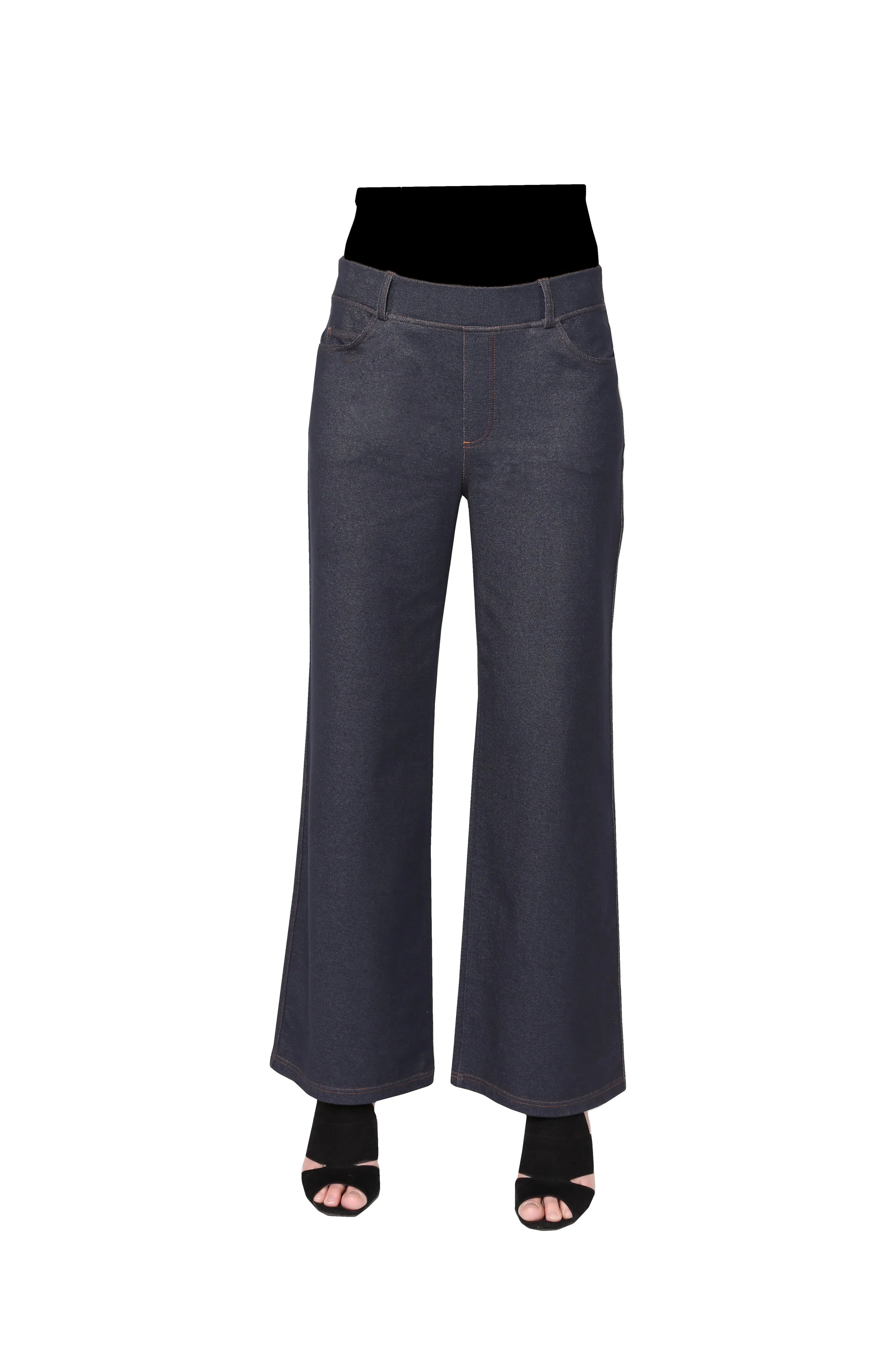 La Cera Stretch Knit Wide Leg Pant