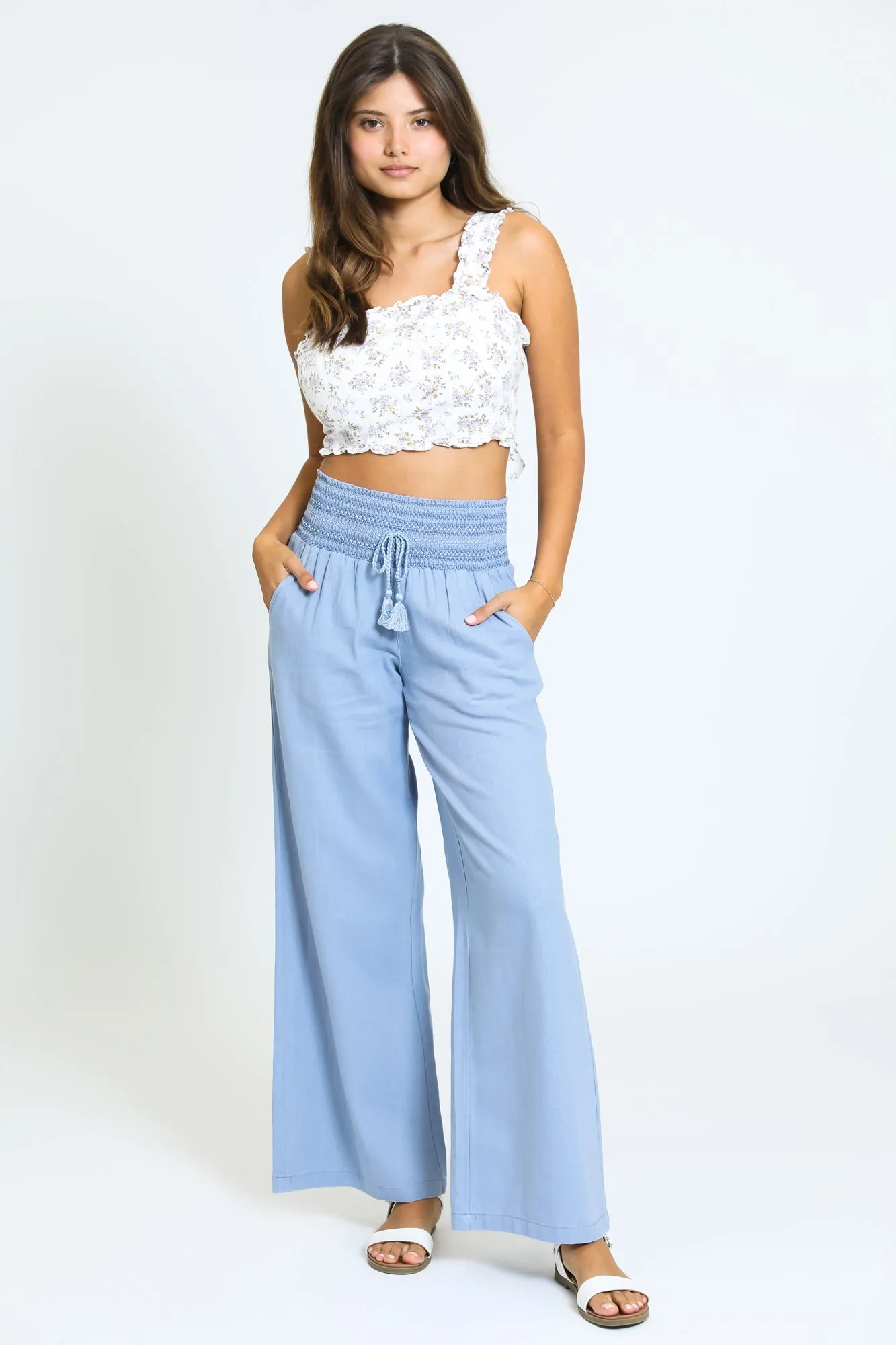 Luna Boardwalk Wide Leg Pant - Blue Element