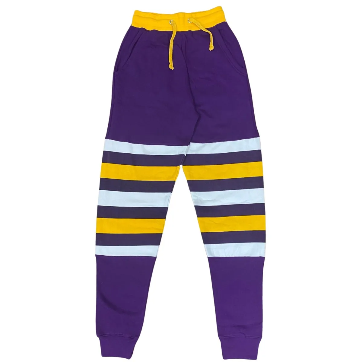 Mardi Gras Purple Jogger pants With Regal Stripes