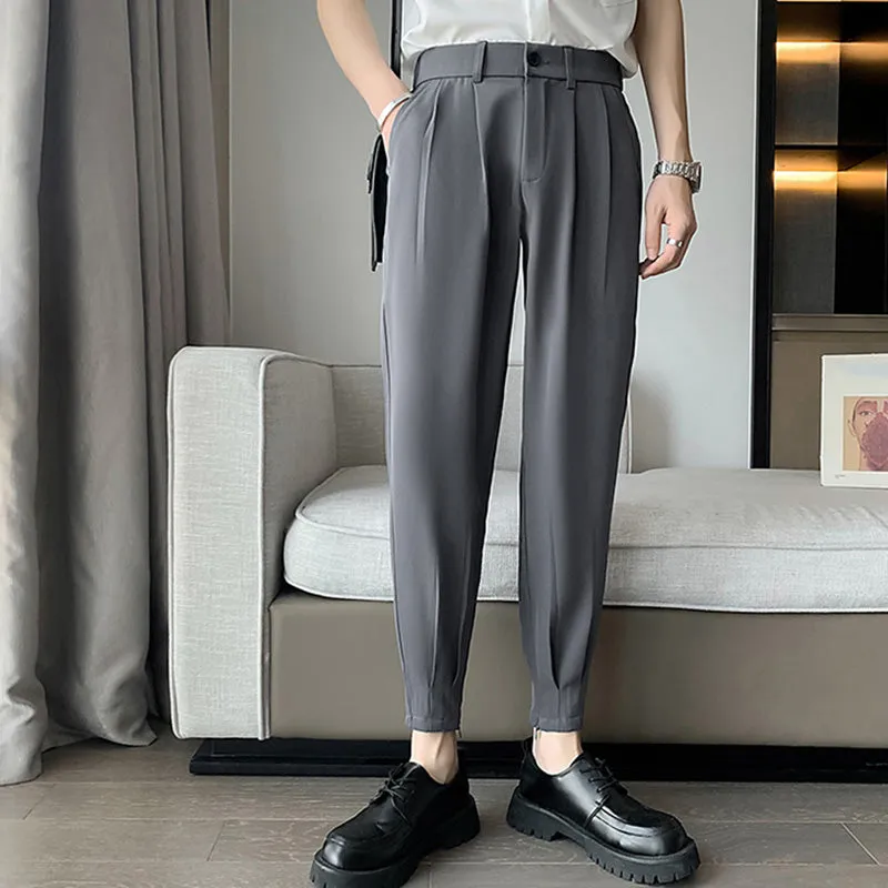 Men's Business Casual Slim Solid Color Pants