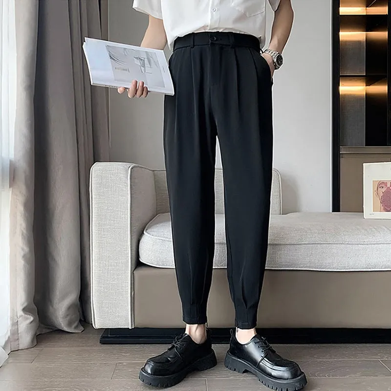 Men's Business Casual Slim Solid Color Pants