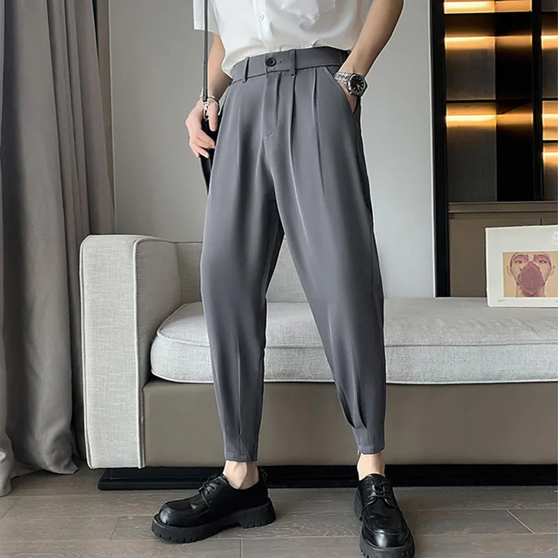 Men's Business Casual Slim Solid Color Pants