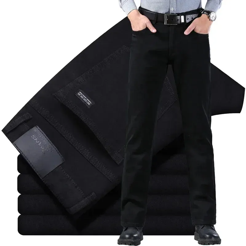 Men's Jeans Stretch Fit Business Fashion Soft Denim Brand Pants all Seasons