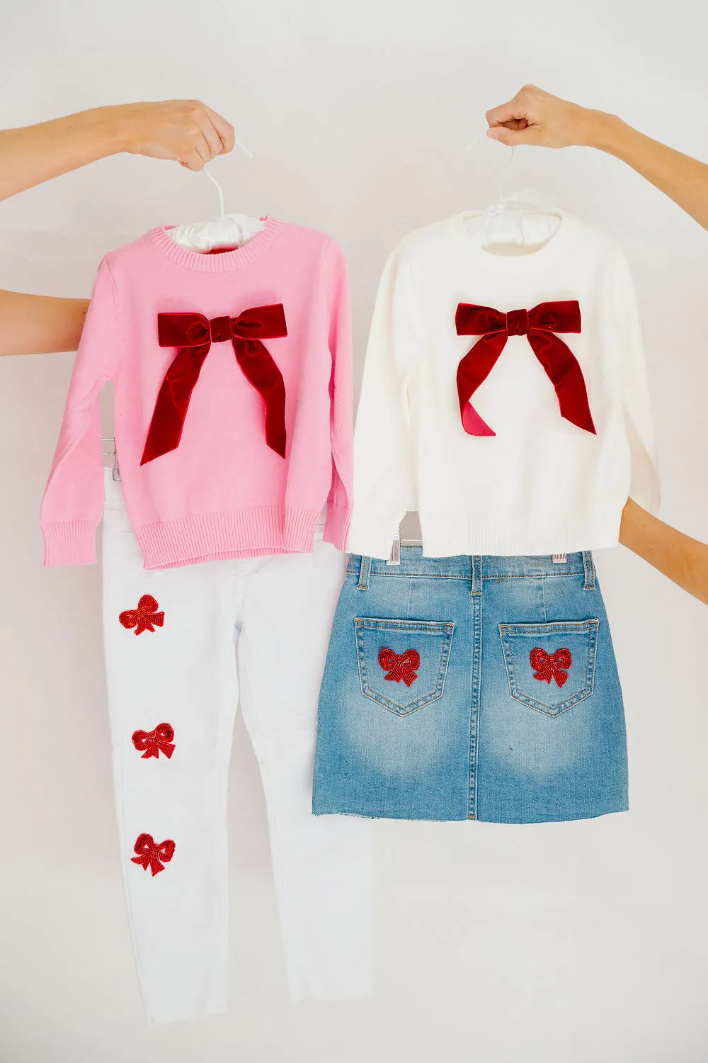 MINI KIDS BOW WHITE PANTS