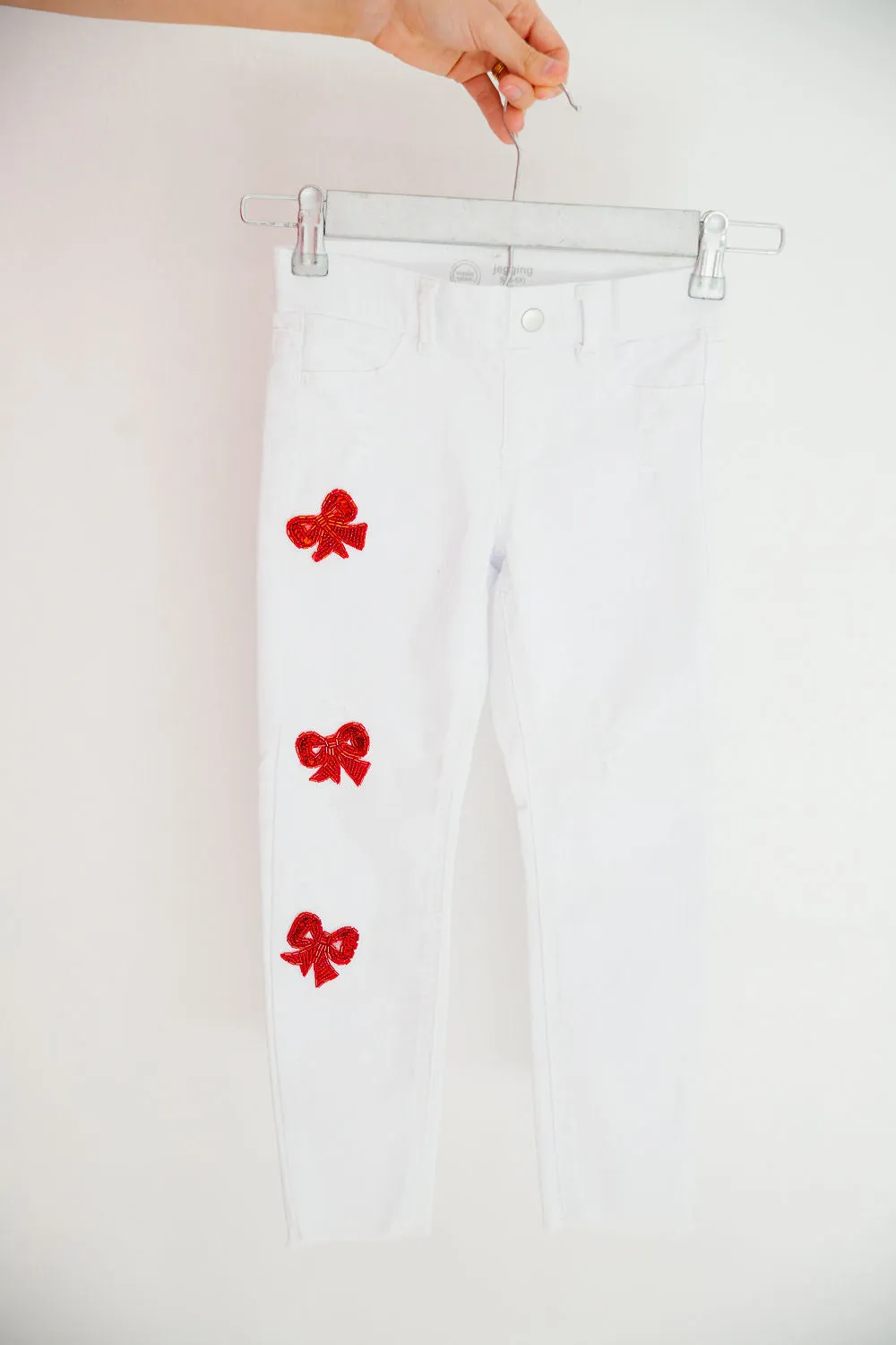 MINI KIDS BOW WHITE PANTS