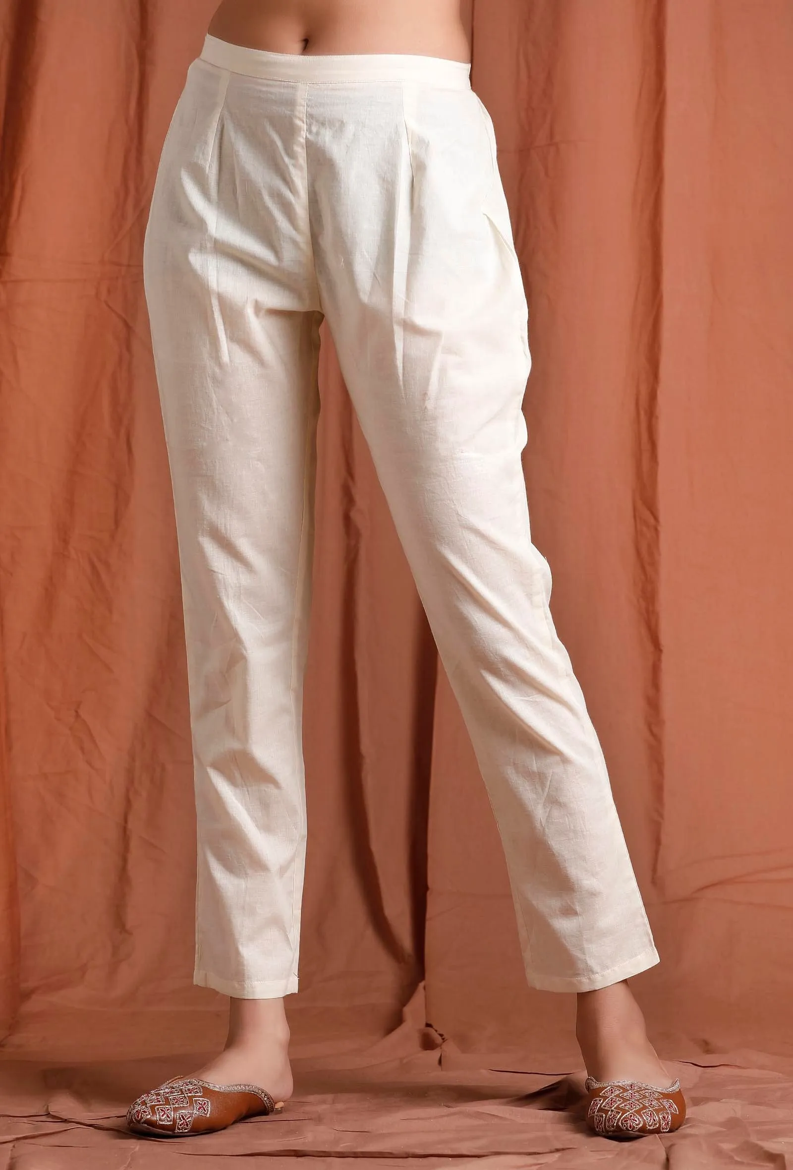 Off White Cotton Pants