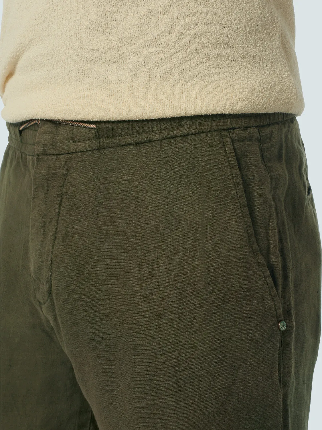 Pants Linen Garment Dyed | Dark Steel