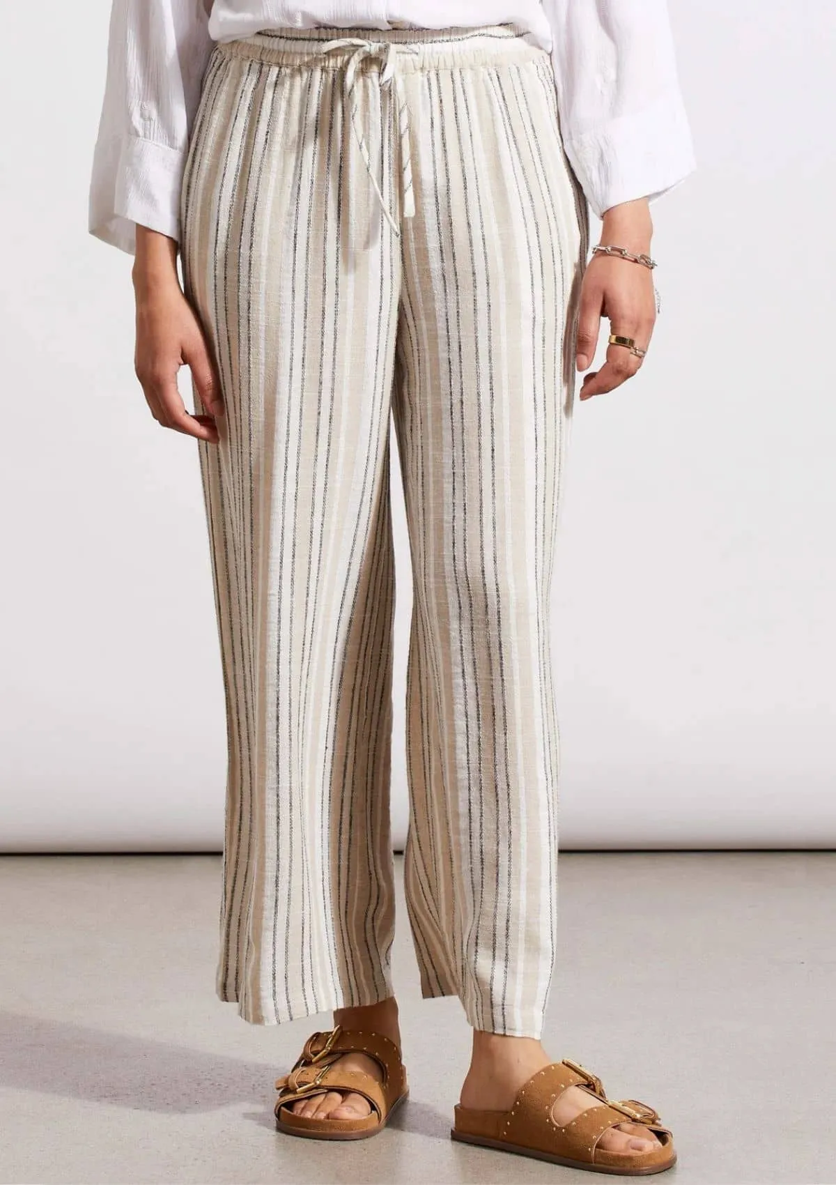 Pull-On Flowy Crop Pants - French Oak