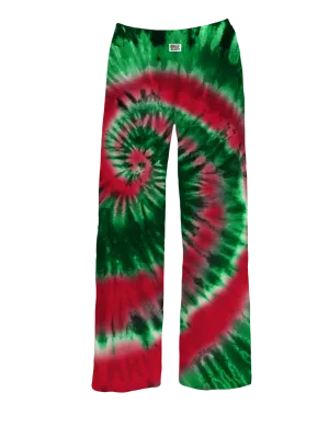 Red & Green Tie Dye Lounge Pants