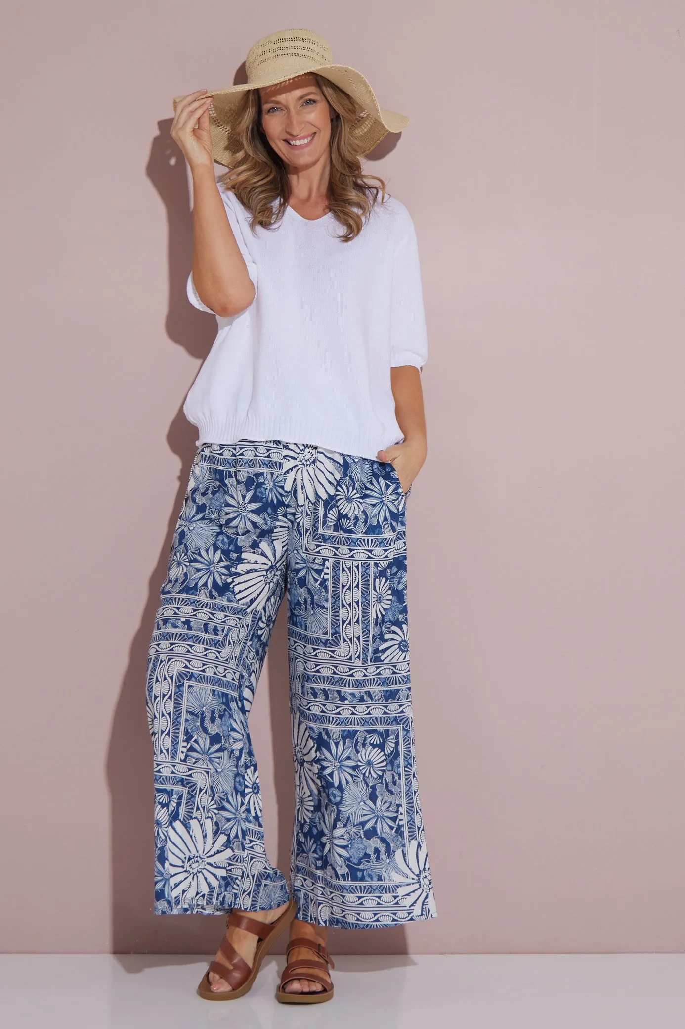 Saskia Pants - Seaside Floral