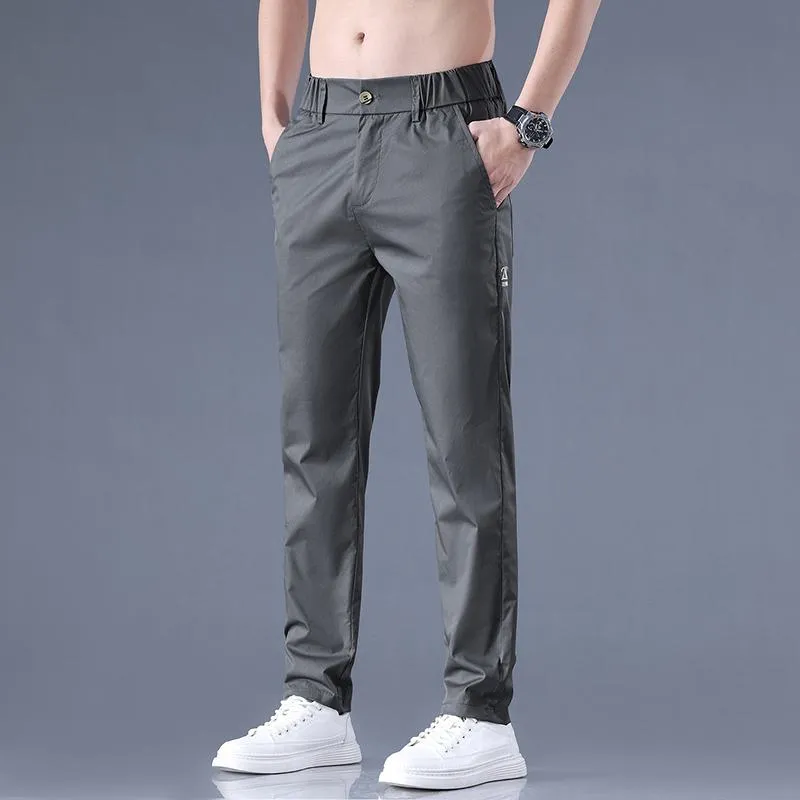 Soft Elastic Waist Breathable Lyocell Tencel Tapered Versatile Pants