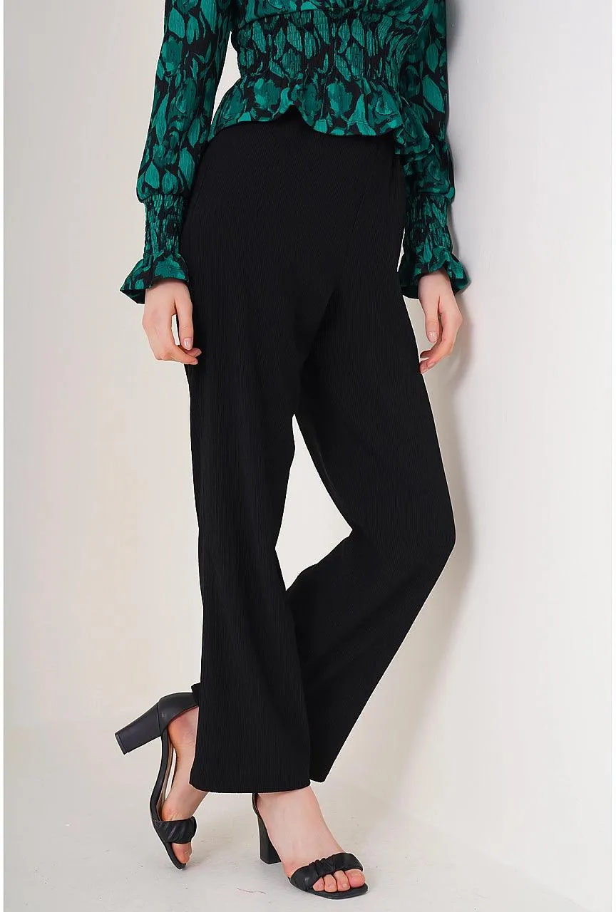 Stylish Black Knit Pants for Women