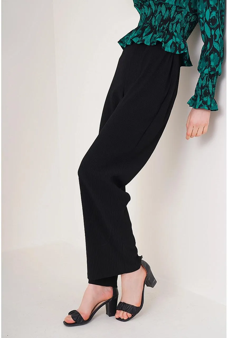 Stylish Black Knit Pants for Women