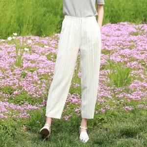 Summer Linen Summer Autumn Women Casual Pants with Pockets SXM97243