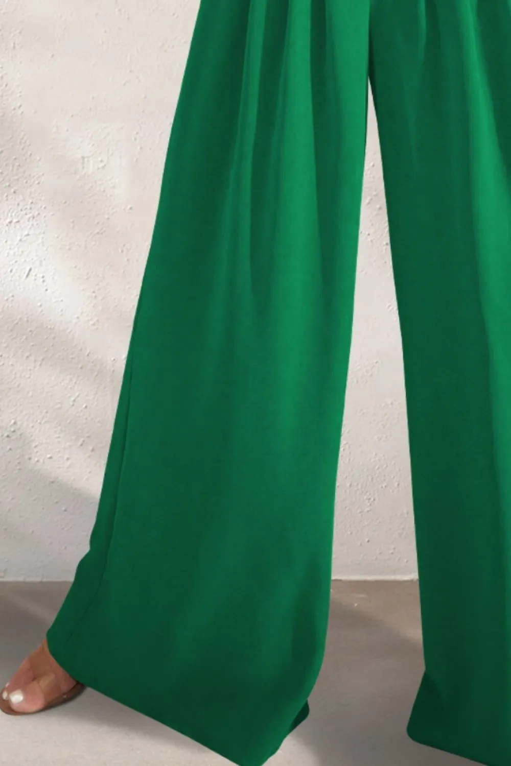 TEEK - High Waist Wide Leg Pleated Pants