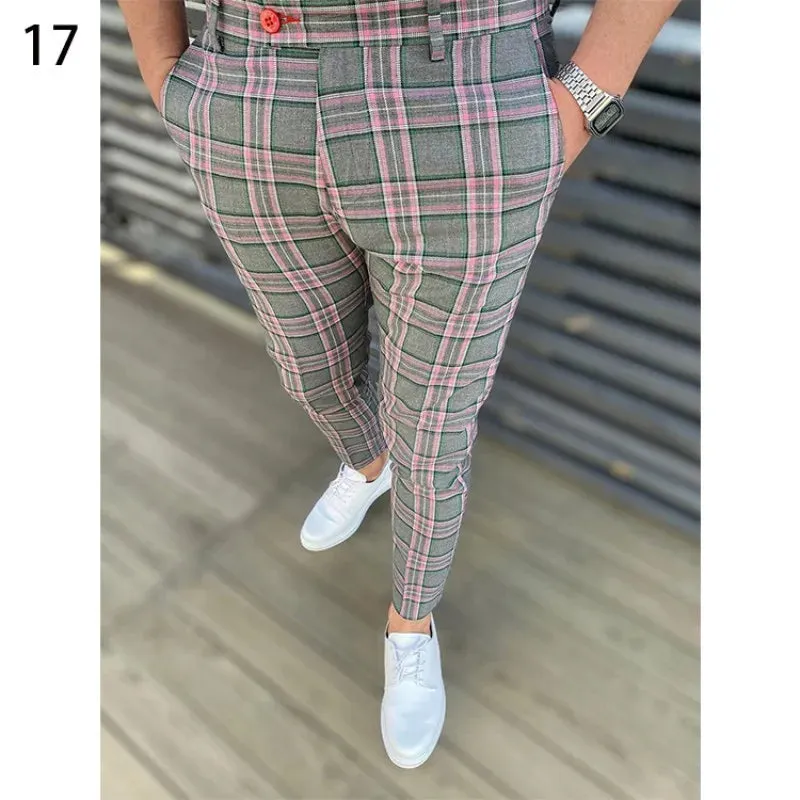 Wiaofellas  -  Colorful Formal Straight Leg Pants For Men's Clothing Fashionable Temperament Office Suit Pants Men's Business Casual Pants MA2