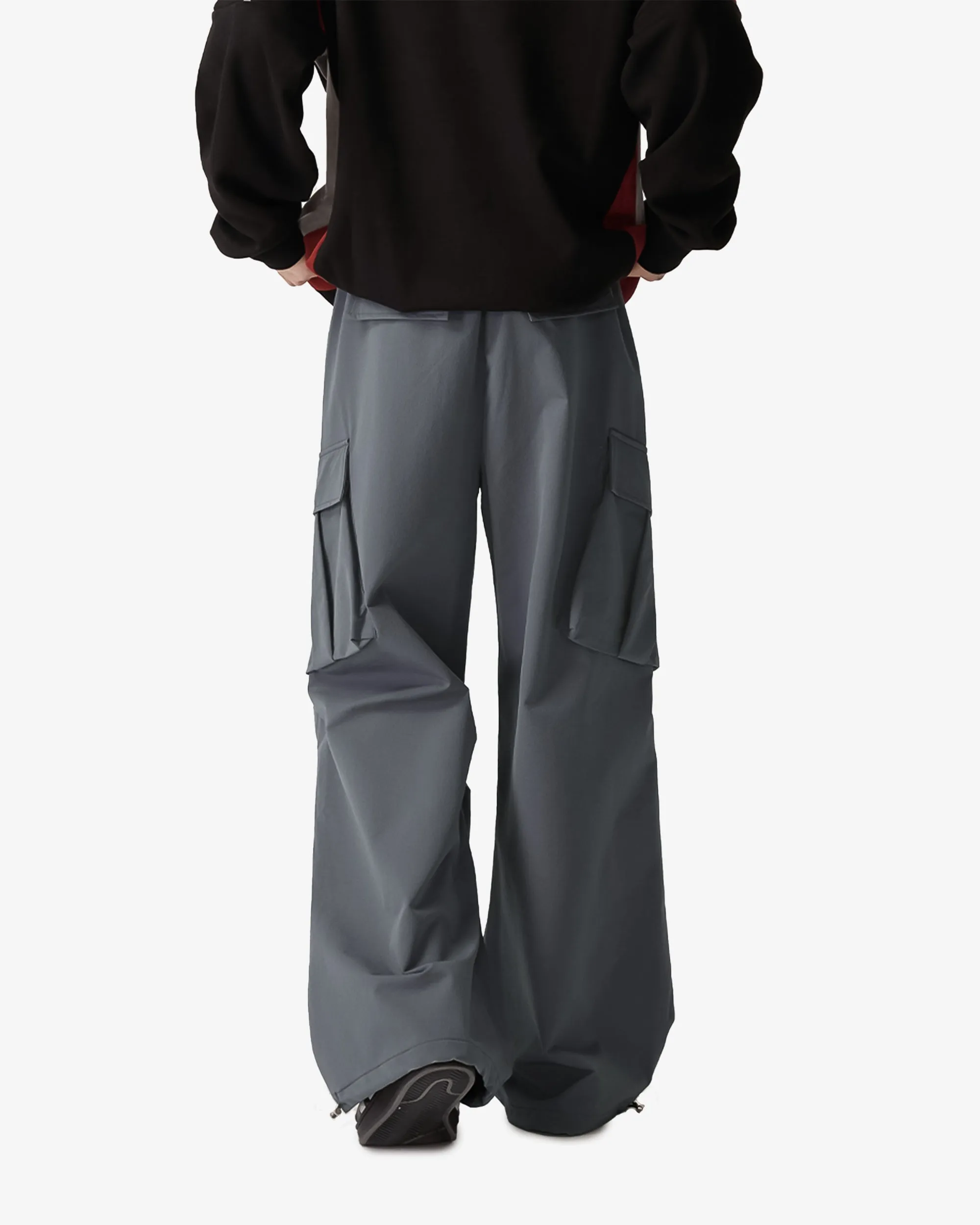 Wide Cargo Pants With Drawstrings