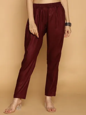 Wine Rayon Pants